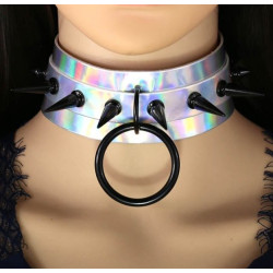 Joy Jewels Collier à pointes Strobo Laser Argenté-Noir